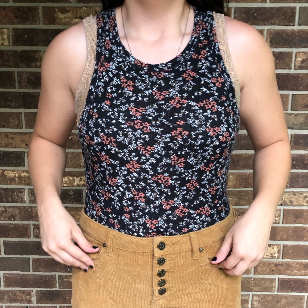Floral Razorback tank top